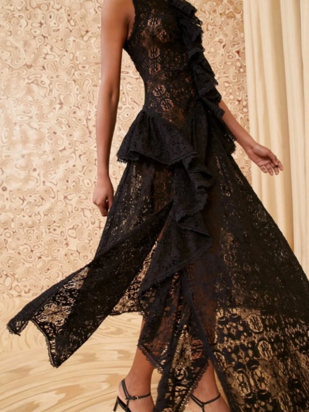 NWOT ULLA JOHNSON Odile Lace Maxi Dress in Noir $1,190 - Picture 2 of 8